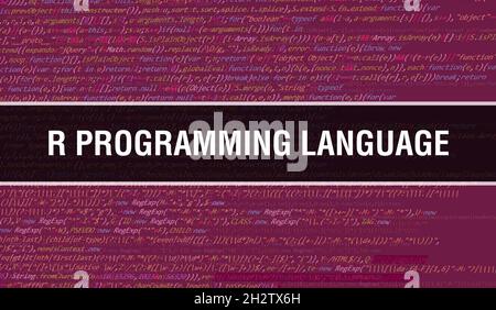 R programming language with Abstract Technology Binary code Background.Digital binary data and Secure Data Concept. Software Stock Photo