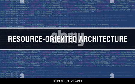 Resource-oriented architecture with Binary code digital technology background. Abstract background with program code and Resource-oriented architectur Stock Photo