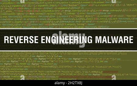 Reverse Engineering Malware with Abstract Technology Binary code Background.Digital binary data and Secure Data Concept. Software Stock Photo