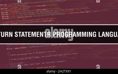 return statementR programming language concept illustration using code for developing programs and app. return statementR programming language website Stock Photo