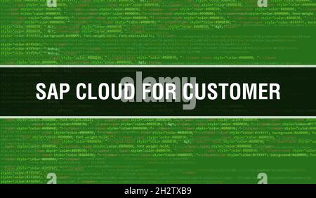 SAP Cloud for Customer concept with Random Parts of Program Code.SAP Cloud for Customer text written on Programming code abstract technology backgroun Stock Photo