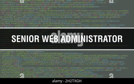 Senior Network System Administrator text written on Programming code ...
