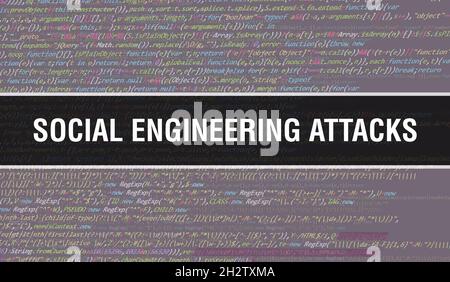 social engineering attacks with Abstract Technology Binary code Background.Digital binary data and Secure Data Concept. Software Stock Photo