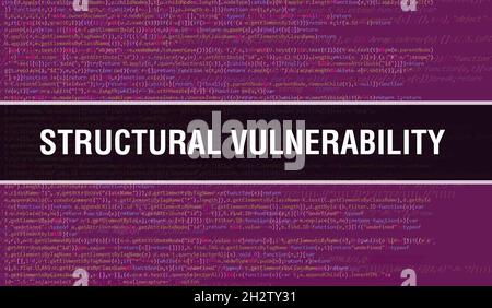 Structural vulnerability  concept with Random Parts of Program Code. Structural vulnerability  with Programming code abstract technology background of Stock Photo