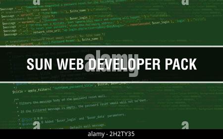 Sun Web Developer Pack text written on Programming code abstract technology background of software developer and Computer script. Sun Web Developer Pa Stock Photo