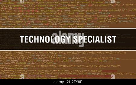 Technology Specialist with Abstract Technology Binary code Background.Digital binary data and Secure Data Concept. Software Stock Photo