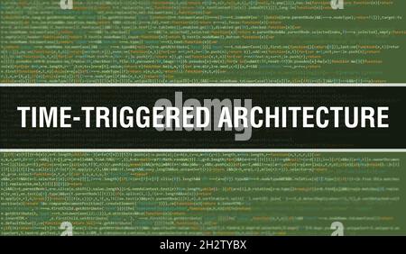 Time-triggered architecture with Binary code digital technology background. Abstract background with program code and Time-triggered architecture. Pro Stock Photo