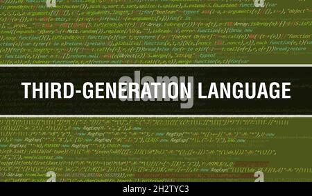 Third-generation language with Abstract Technology Binary code Background.Digital binary data and Secure Data Concept. Software Stock Photo