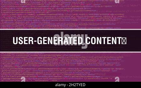 User-generated content‎  concept with Random Parts of Program Code. User-generated content‎  with Programming code abstract technology background of s Stock Photo