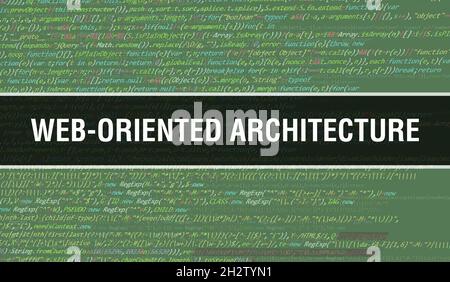 Web-oriented architecture with Abstract Technology Binary code Background.Digital binary data and Secure Data Concept. Software Stock Photo