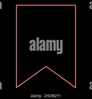 Neon bookmark red color vector illustration flat style light image Stock Vector