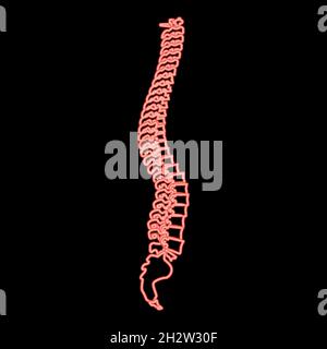 Neon spine red color vector illustration flat style light image Stock Vector