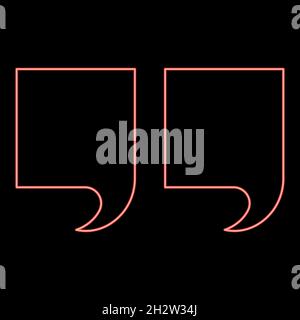 Neon citation red color vector illustration flat style light image Stock Vector