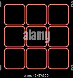 Neon panel enter red color vector illustration flat style light image Stock Vector