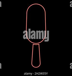 Neon ice cream red color vector illustration flat style light image Stock Vector