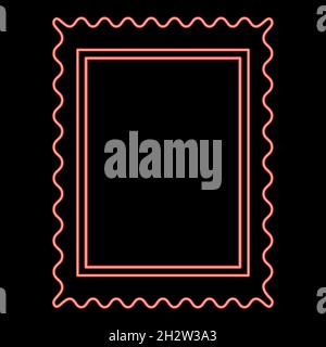 Neon stamp red color vector illustration flat style light image Stock Vector
