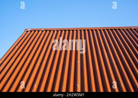 Corrugated iron roof Stock Photo