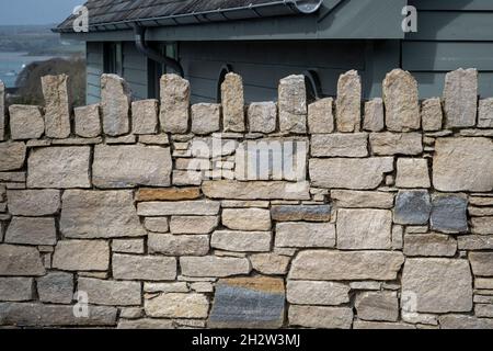 Neatly built stone wall Stock Photo