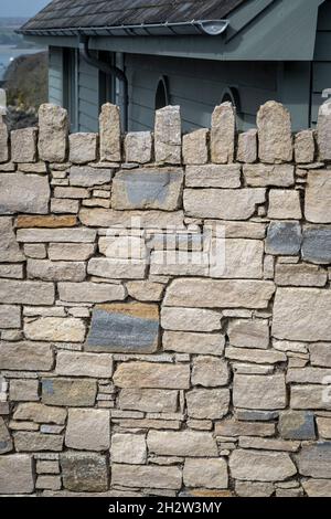 Neatly built stone wall Stock Photo