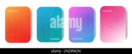 Vector Abstract Half-Tone colourful shapes on shaded Backgrounds Stock Vector