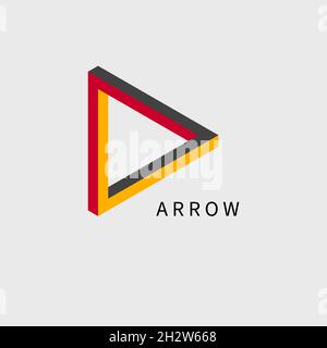 Impossible Perrose triangle. 3D shape. Vector illustration Stock Vector
