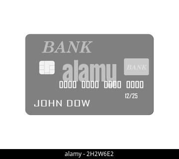 Bank plastic chip card isolated on white background. Vector template Stock Vector