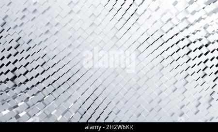 White cubes abstract pattern background. White block abstract modern cubes. 3D illustration. 4k Stock Photo