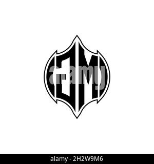 Gm logo monogram with emblem line style isolated Vector Image