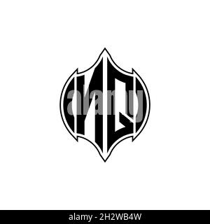 NQ Monogram logo letter with Gemoteric line rounded shape style design ...