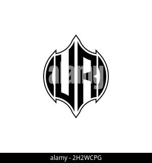 RU Monogram logo letter with Gemoteric line rounded shape style design ...