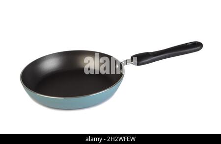 Empty non-stick frying pan isolated on white background Stock Photo
