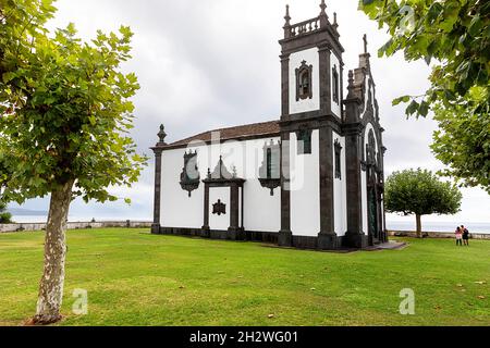 The Ermida Mae de Deus situated on a hilltop in Ponta Delgada in the Azores archipelago, Sao Miguel, Azores, Portugal Stock Photo