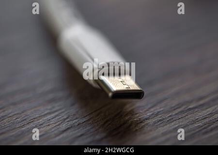 Close up of charging connector Type C. Stock Photo