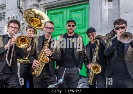 Cork, Ireland. 24th Oct, 2021. The Cork Guinness Jazz Festival continued  today. The jazz festival takes place in and around Cork and runs until  Monday 25th October. The New Brass Kings from