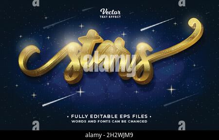 golden stars text effect editable vector image Stock Vector