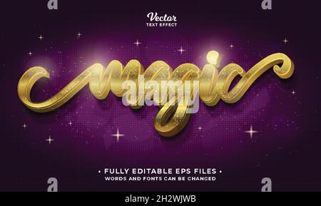 golden magical text effect editable vector image Stock Vector