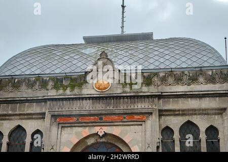 Top of Sirkeci main train station of european side of istanbul. Stock Photo