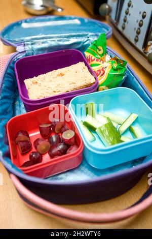 Child's packed lunch bag. Stock Photo