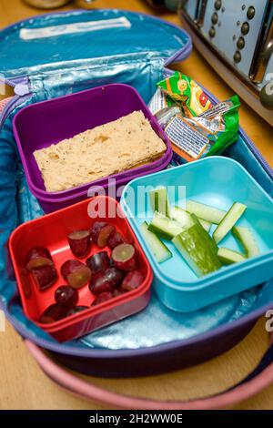 Childs packed lunch Stock Photo