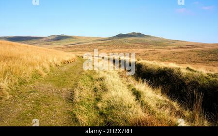 Hare Tor and Sharp Tor from White Hill on west Dartmoor in Devon UK Stock Photo