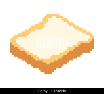 Sliced bread pixel art. Pixelated Food rooty. 8 bit vector illustration ...