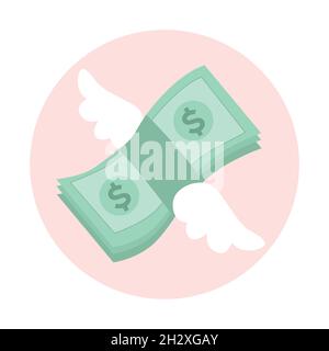 Cover for Highlights. Money with wings. Vector illustration Stock Vector
