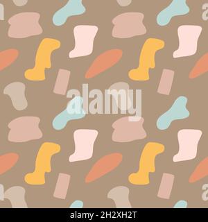 Abstract contemporary seamless pattern. Hand drawn various shapes. Stock Vector