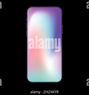 Colorful Neon Background on Smartphone. Blurred Vibrant Wallpapers. Vector illustration Stock Vector