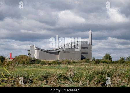 Crossness sewage treatment works sludge incinerator, south-east London, UK. Stock Photo