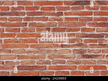Background of old red grunge brick wall texture. high quality details Stock Photo