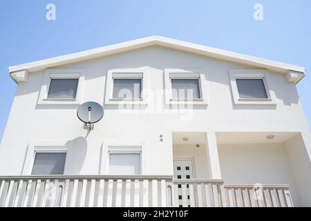 Roller shutters on all windows in a private house Stock Photo