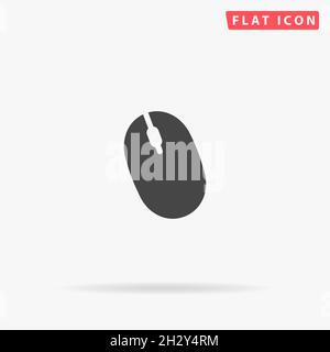 Computer Mouse flat vector icon. Hand drawn style design illustrations. Stock Vector