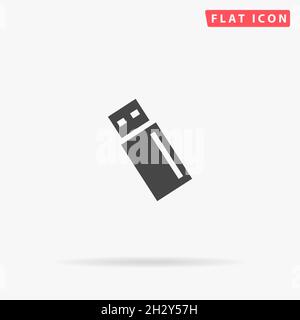 Usb flat vector icon. Hand drawn style design illustrations. Stock Vector