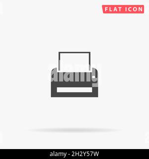 Printer flat vector icon. Hand drawn style design illustrations. Stock Vector